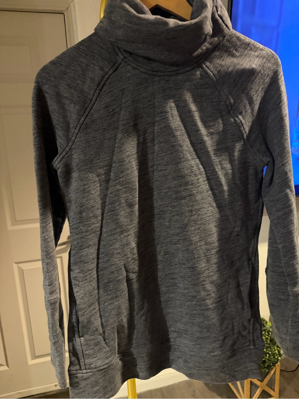 lululemon athletica Heathered Charcoal Cowl Neck Pullover
